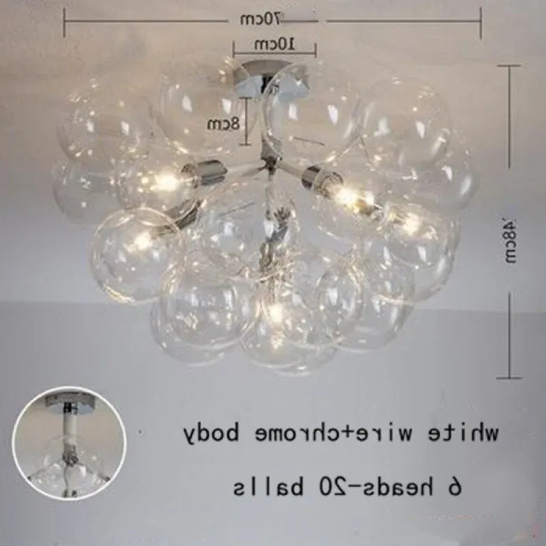 Black Nordic Luxury Clear Bubble Pendant Light