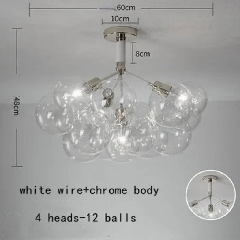 Black Nordic Luxury Clear Bubble Pendant Light