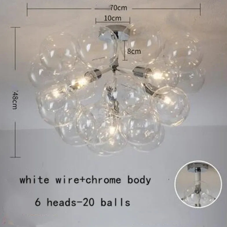 Black Nordic Luxury Clear Bubble Pendant Light