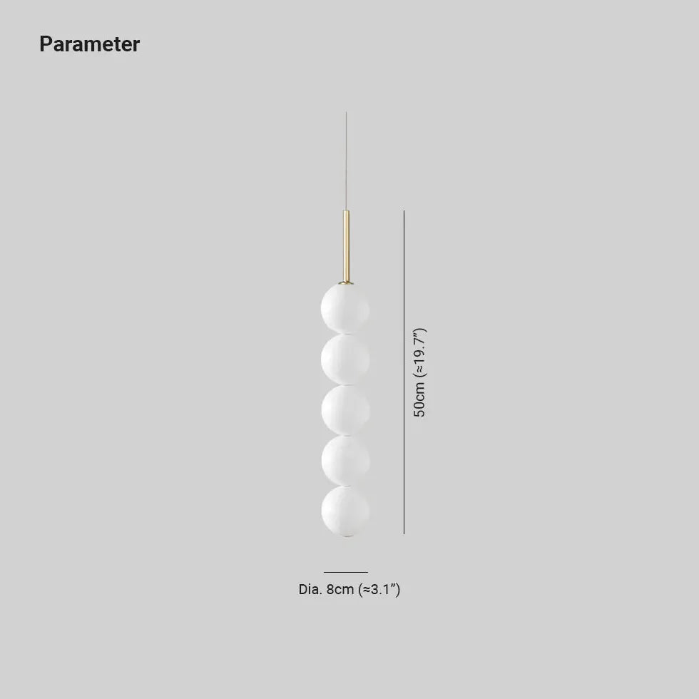 Pendelleuchte 5-flammig höhenverstellbar nordisches schlichtes weißes Kugeldesign