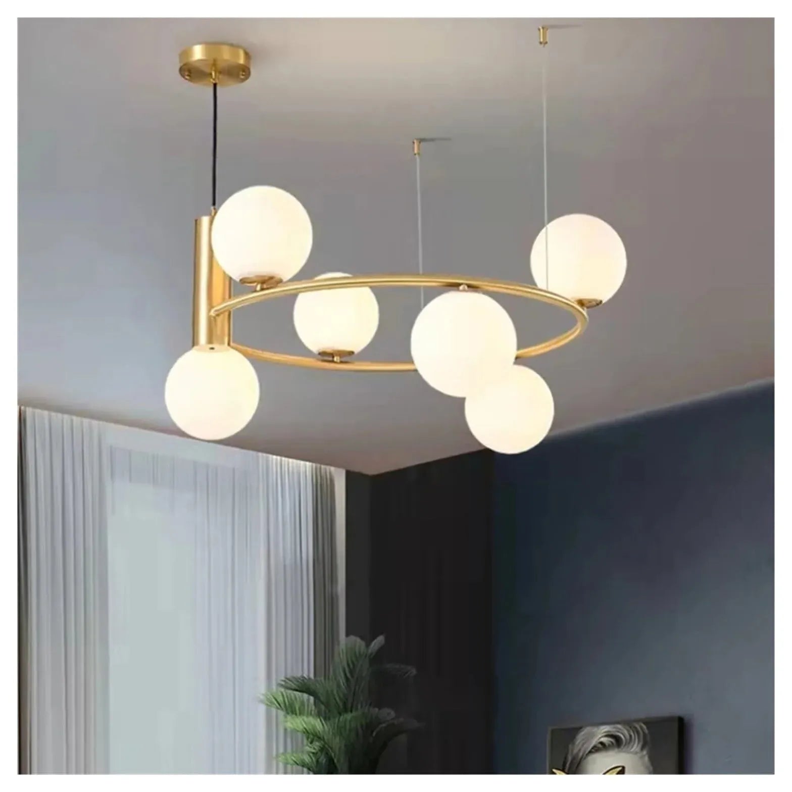 Black Statement Pendant Light For Bedroom Valentina Metal Ip20