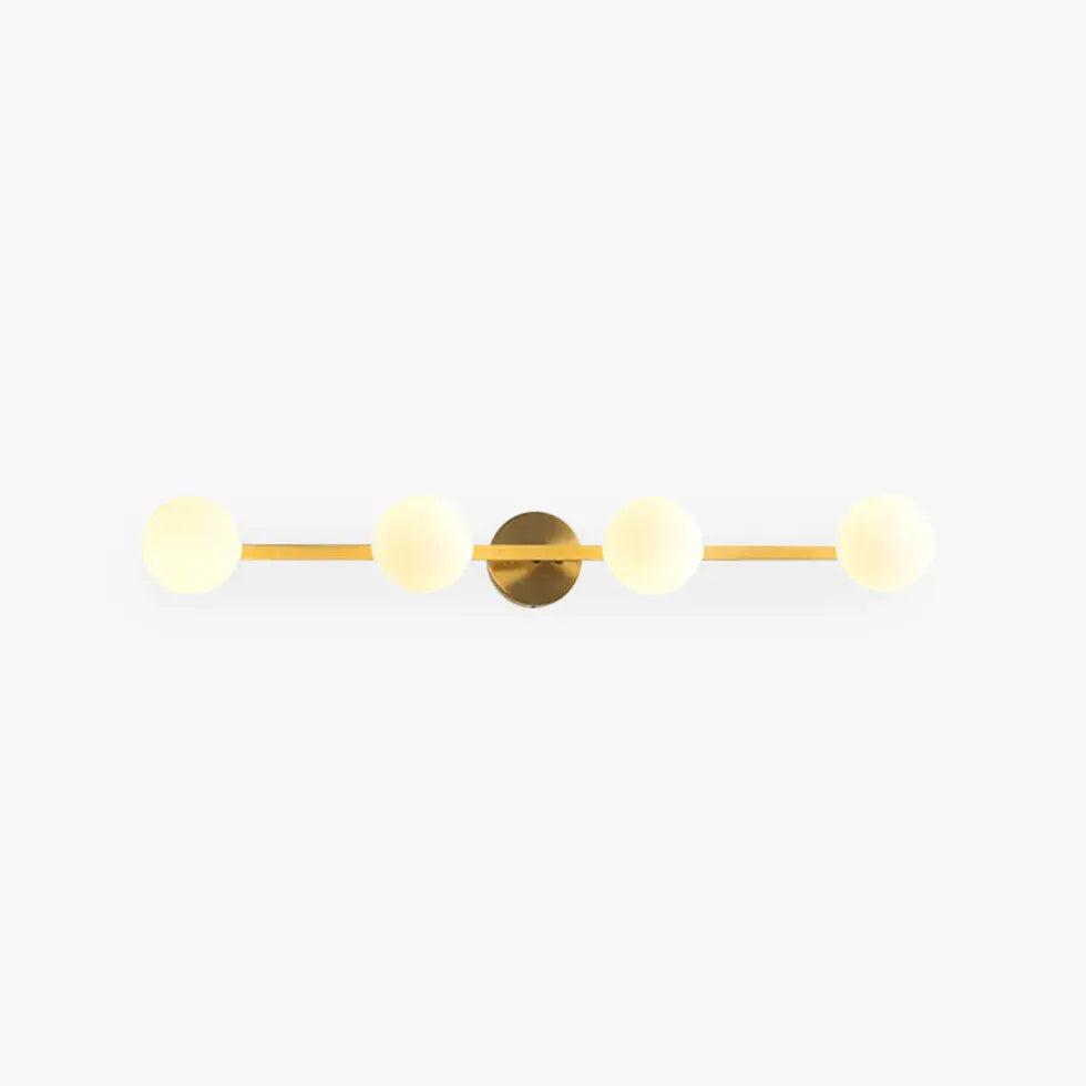 Gold Multi Arm Wall Light For Bathroom Linear Valentina Metal & Glass Bi-pin Ip20