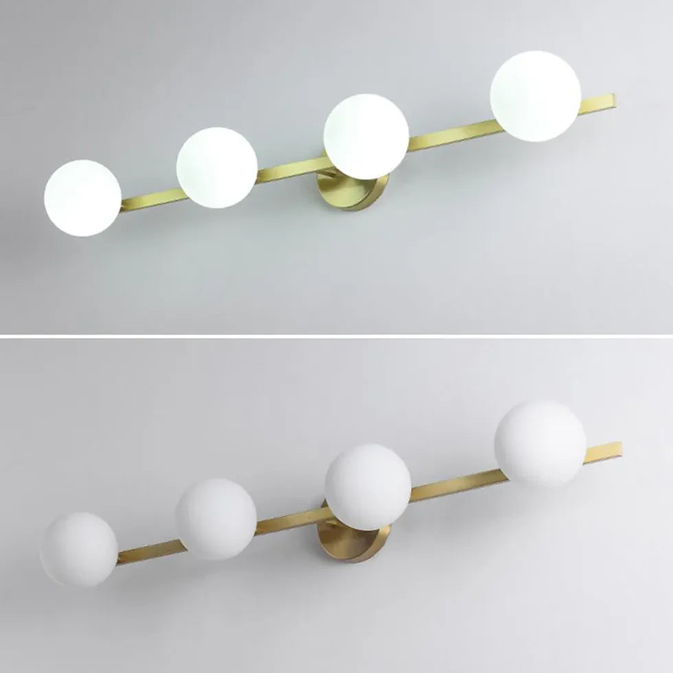 Gold Multi Arm Wall Light For Bathroom Linear Valentina Metal & Glass Bi-pin Ip20