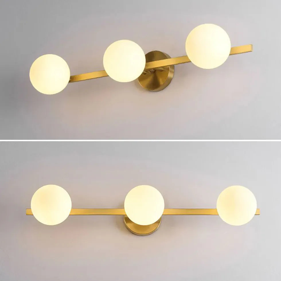 Gold Multi Arm Wall Light For Bathroom Linear Valentina Metal & Glass Bi-pin Ip20