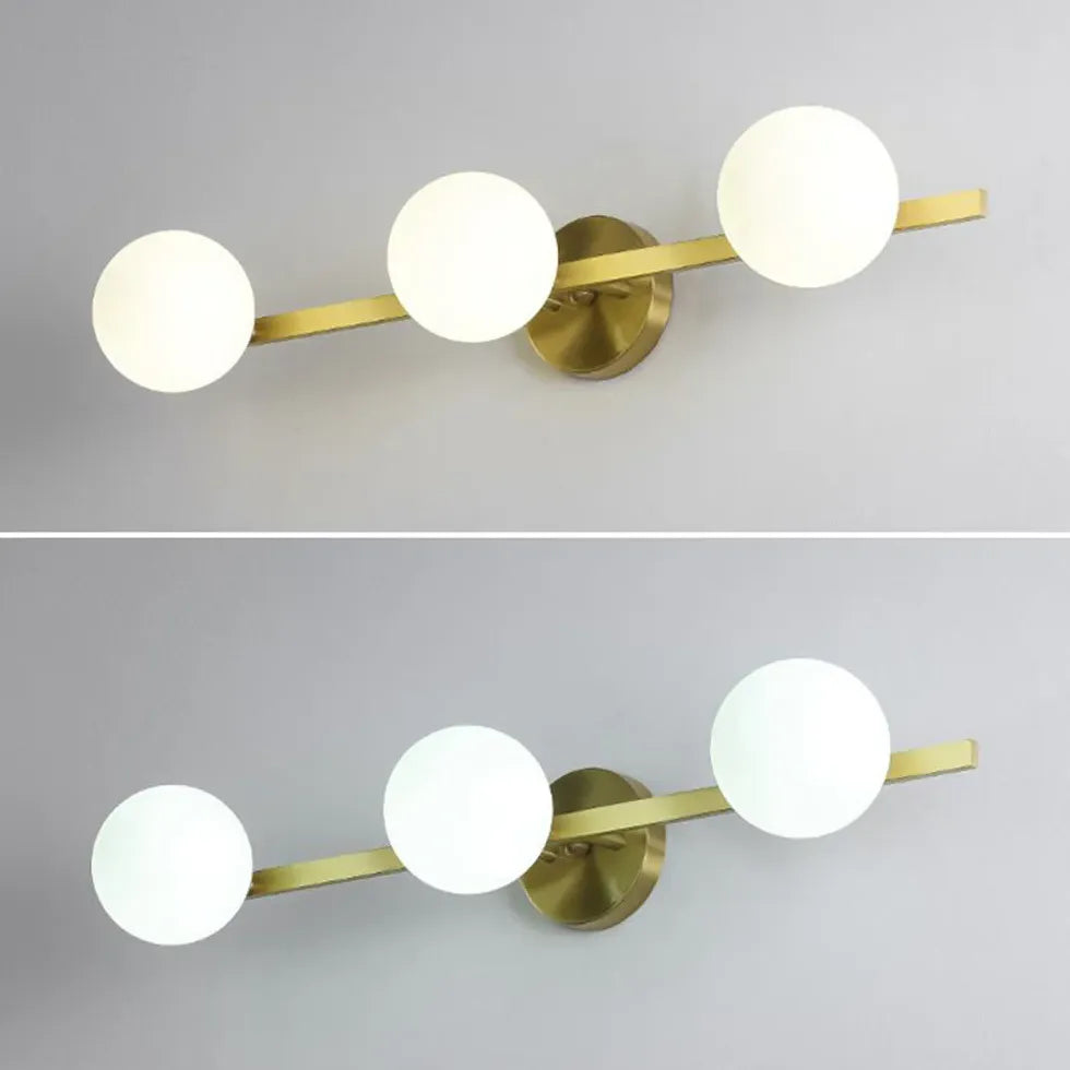 Gold Multi Arm Wall Light For Bathroom Linear Valentina Metal & Glass Bi-pin Ip20