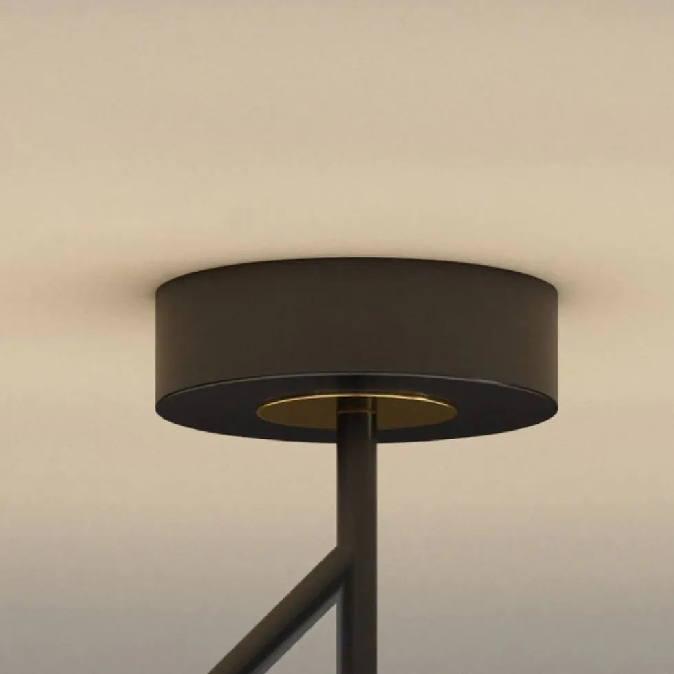 Black Semi-flush Light For Bedroom Valentina Metal Led Ip20