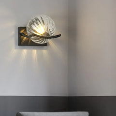 Flush Wall Light For Bathroom Valentina Metal & Glass