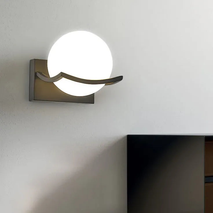 Flush Wall Light For Bathroom Valentina Metal & Glass