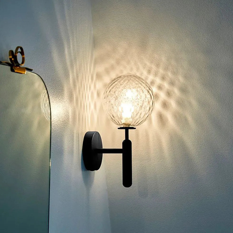 Black Single Arm Wall Light For Bathroom Valentina Metal Led