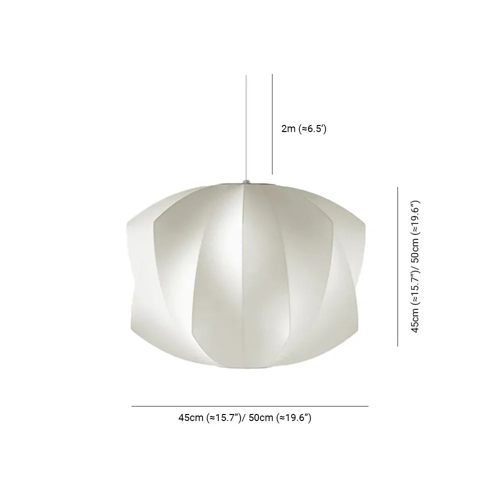 White Light Single Pendant For Living Room Renee Metal & Fabric Dimmable Led Ip20