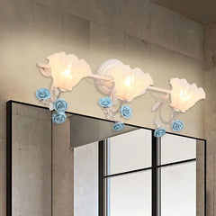 Blue Mirror Light For Bathroom Felicie Metal & Glass Ip44