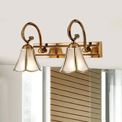 Gold Multi Arm Wall Light For Bathroom Felicie Metal & Glass Led