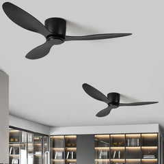 Black Ceiling Fan With Light For Study Room Walters Metal Dimmable