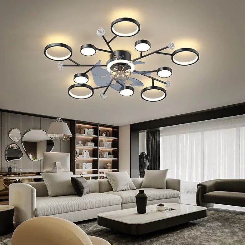 Ceiling Fan With Light For Bedroom Weiss Metal Ip20 Dimmable Led