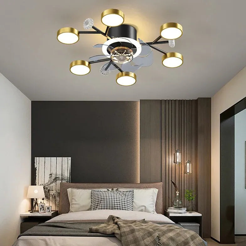 Ceiling Fan With Light For Bedroom Weiss Metal Ip20 Dimmable Led