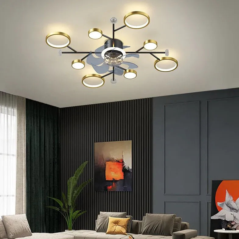 Ceiling Fan With Light For Bedroom Weiss Metal Ip20 Dimmable Led