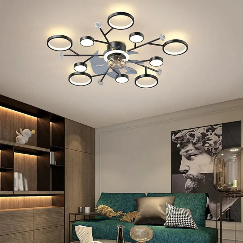 Ceiling Fan With Light For Bedroom Weiss Metal Ip20 Dimmable Led