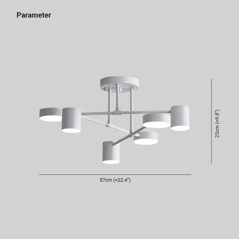 Black Semi-flush Light For Kitchen Weiss Metal Ip20 Led Warm White