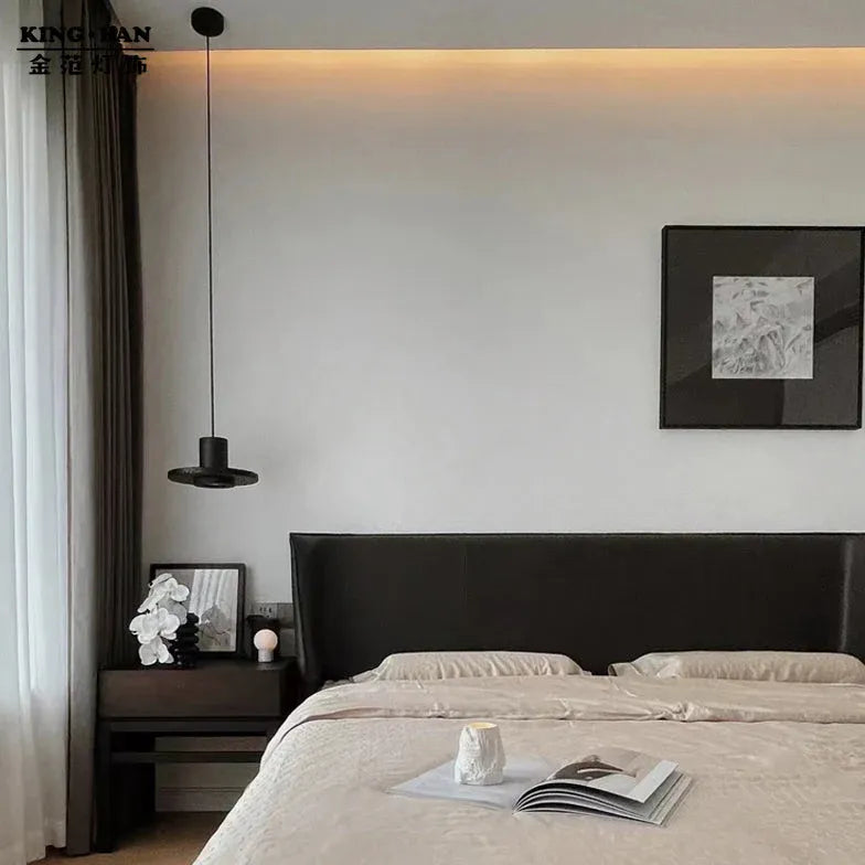 Black Bedside Pendant Light For Bedroom Zaid Stone